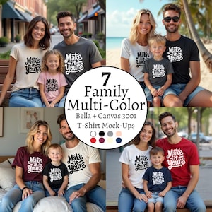 Colorful Family Shirts Mockup Bundle, Family Travel Tshirts Mock-up, Group T-shirt, colorful t-shirt mock ups, PNG Digital Download, Beach T
