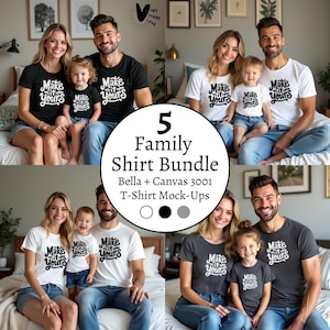 Family Shirts Mockup Bundle: Bella Canvas 3001 (PNG Digital Download)