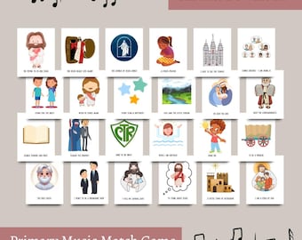 Primary Songs Match Game, LDS Nursery Music (Printable)