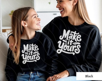 Mommy and Me Mockup 18000 Gildan Bundle, Sweatshirts Mock-ups Models, Mommie and Me Mockups, White Black Matching Mock up, Mom and Girl Mock