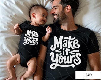Daddy and Me Black T-Shirt Mockup: Bella Canvas 3001 (PNG Digital Download)