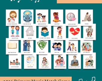 2026 Primary Music Match Game, LDS Songbook Activity (Digital Download)