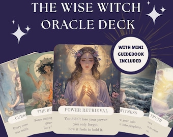 Guide des cartes imprimables La sorcière sage Oracle Deck Ombre du travail Intuition énergie féminine Croissance spirituelle