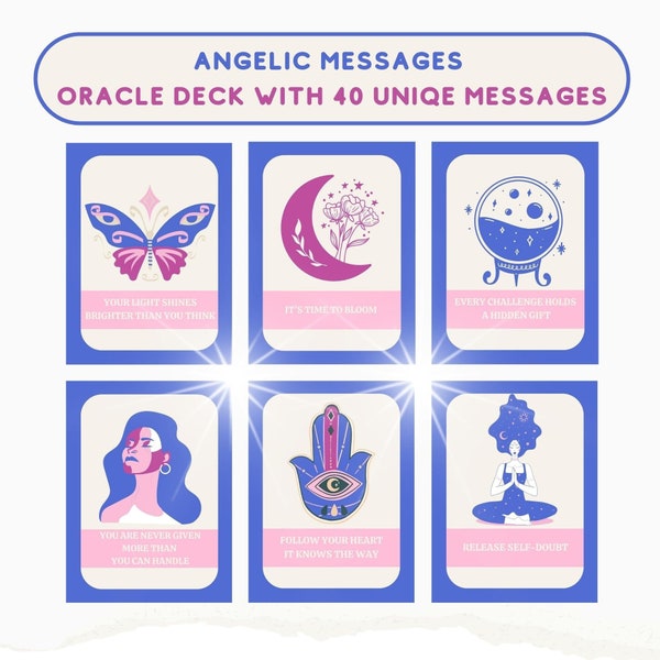 Angel Numbers Oracle Deck Angelic Messages Printable Cards