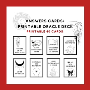 Antwoordkaarten Ja of nee Afdrukbaar Oracle-deck Positief Negatief Neutrale antwoorden Verjaardagscadeau Besluit Tarot Oracle-kaarten Direct downloaden