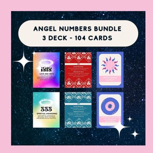 BUNDLE Angel Numbers Oracle Deck Printable Angel Numbers Card Unique Tarot Card Deck Digital Numerology Cards Angel Numbers Deck
