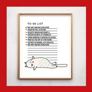 Cat Lover Wall Art Printable Wall Art Cat Wall Decor Lazy Cat Wall Art Cat Lover Gift Funny Wall Art Cat Wall Decor