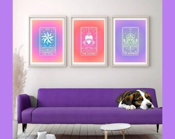 Tarot Card Wall Art Set: The Lovers, Empress, Star (Digital Download)