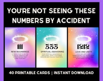 Angel Numbers Oracle Deck | What Message Is The Universe Sending You Right Now? (Printable)