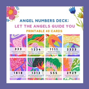Angel Numbers Oracle Deck Numerology Printable Cards Digital Download