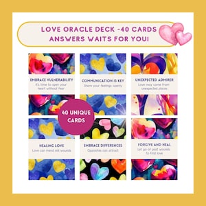 Love Oracle Deck Printable Tarot Deck For Love Digital Download Tarot Cards Love Answers Love Affirmation Card Deck