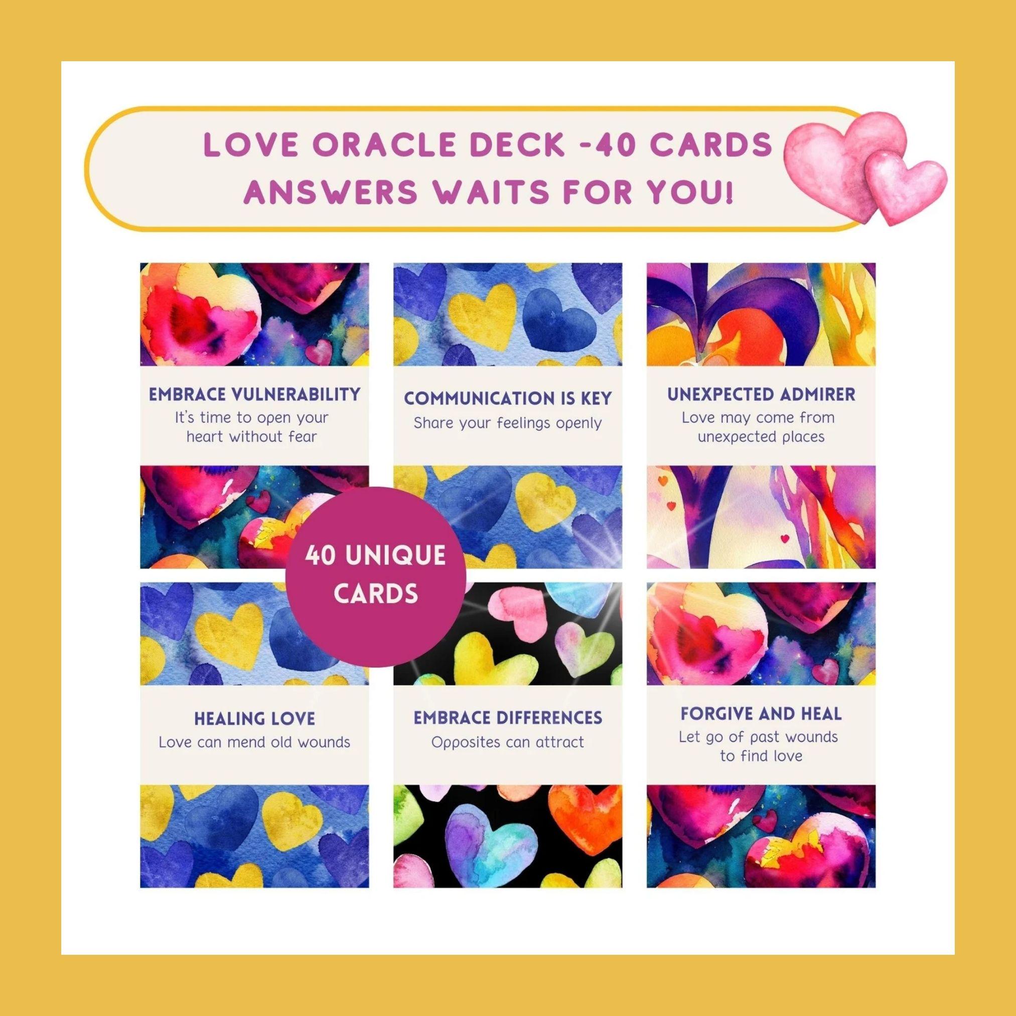 Love Oracle Deck Printable Tarot Deck for Love Digital Download Tarot ...