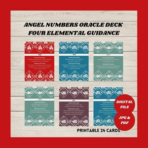 Angle Numbers Oracle Deck Four Elements Printable Cards Angelic Guidance Elemental Oracle Deck Wellness Practices Unique Tarot Card Deck