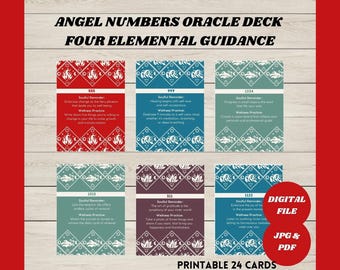 Angel Numbers Oracle Deck: Elemental Guidance Cards (Digital Download)
