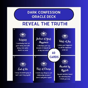 Dark Confessions Orakel Deck druckbare Tarot Deck Romanze Orakel Karten Enthüllen die Wahrheit Uncover Secrets Instant Download