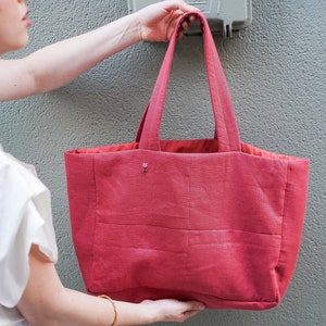 Chic bag, handmade upcycled shoulder bag, sustainable environment friendly simple bag, Women Vintage Shopping Bags, Gift For Her