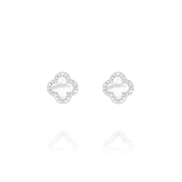 Clous d'oreilles trèfle à quatre feuilles | Argent sterling 925