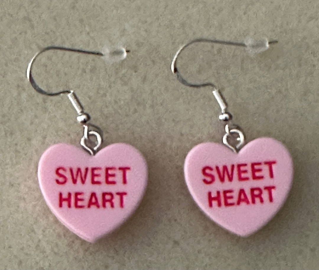 Two Pack Colorful Conversation Heart Stud Earrings