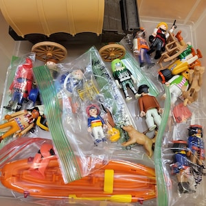 YOU PICK!! Vintage Playmobil Figures & Large Parts Lot | Western • Medieval • Pirates • Eskimo • NBA Holiday and More | Rolling Inventory