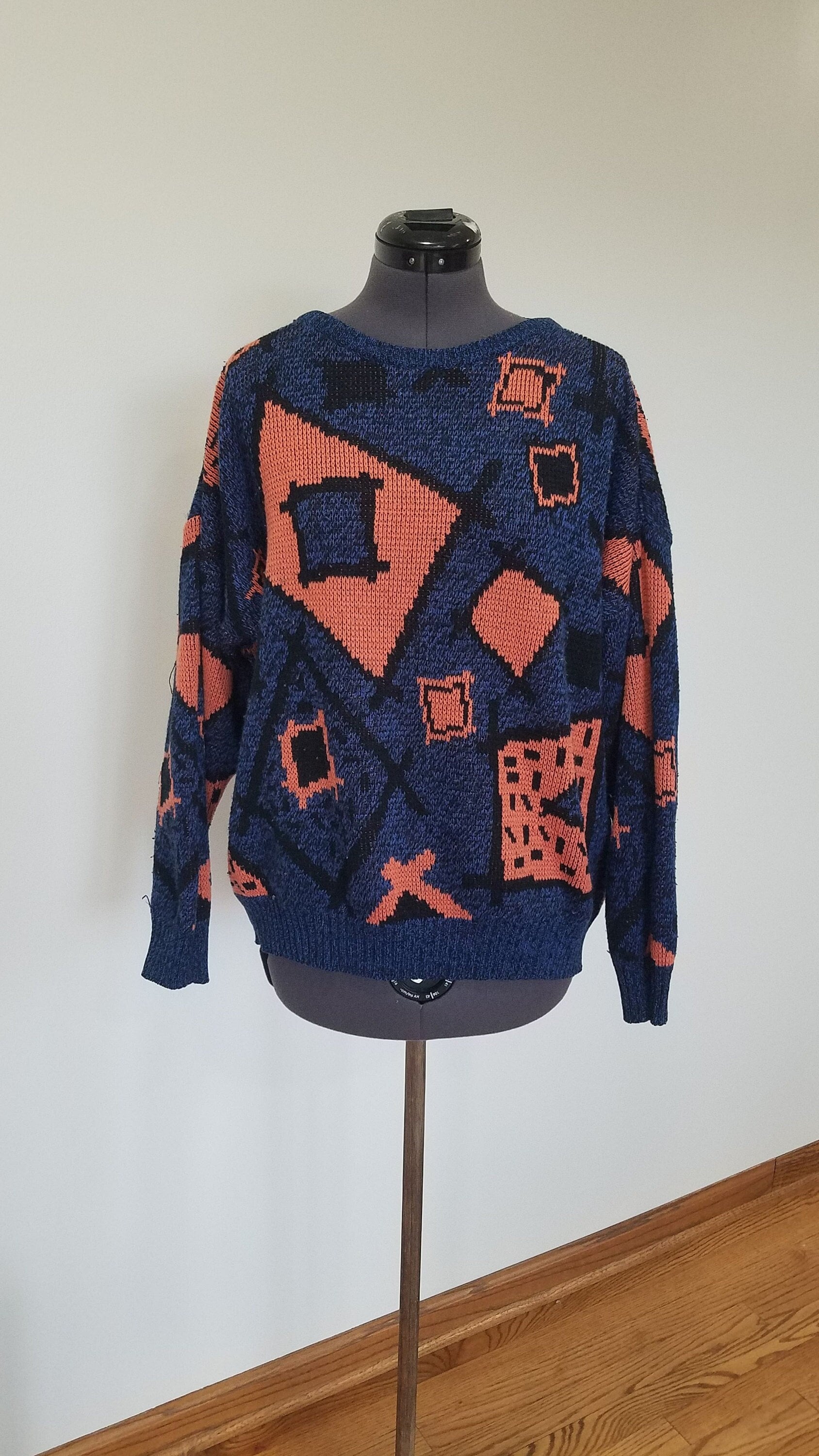 AITCH 80～90年代 ニット ループ プルオーバー セーター – ブルー 