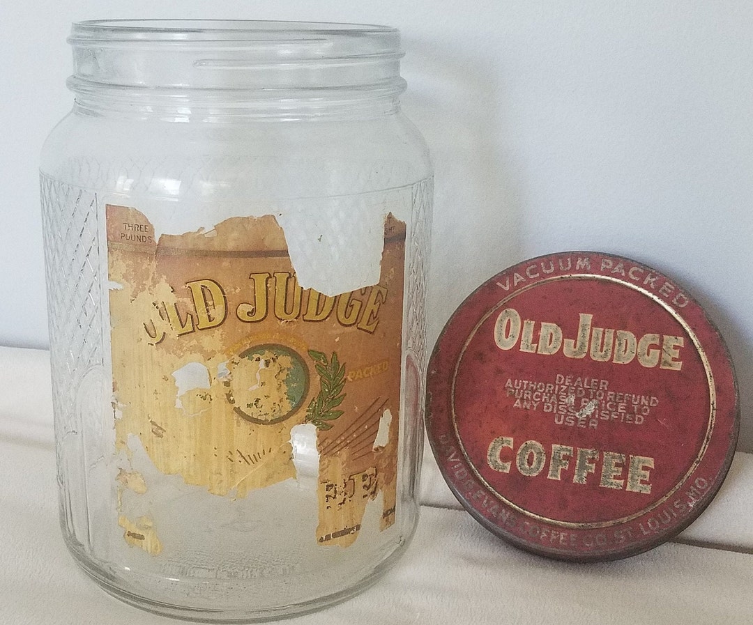 Vintage Old Judge Coffee Jar 3lb With Original Lid and Etsy