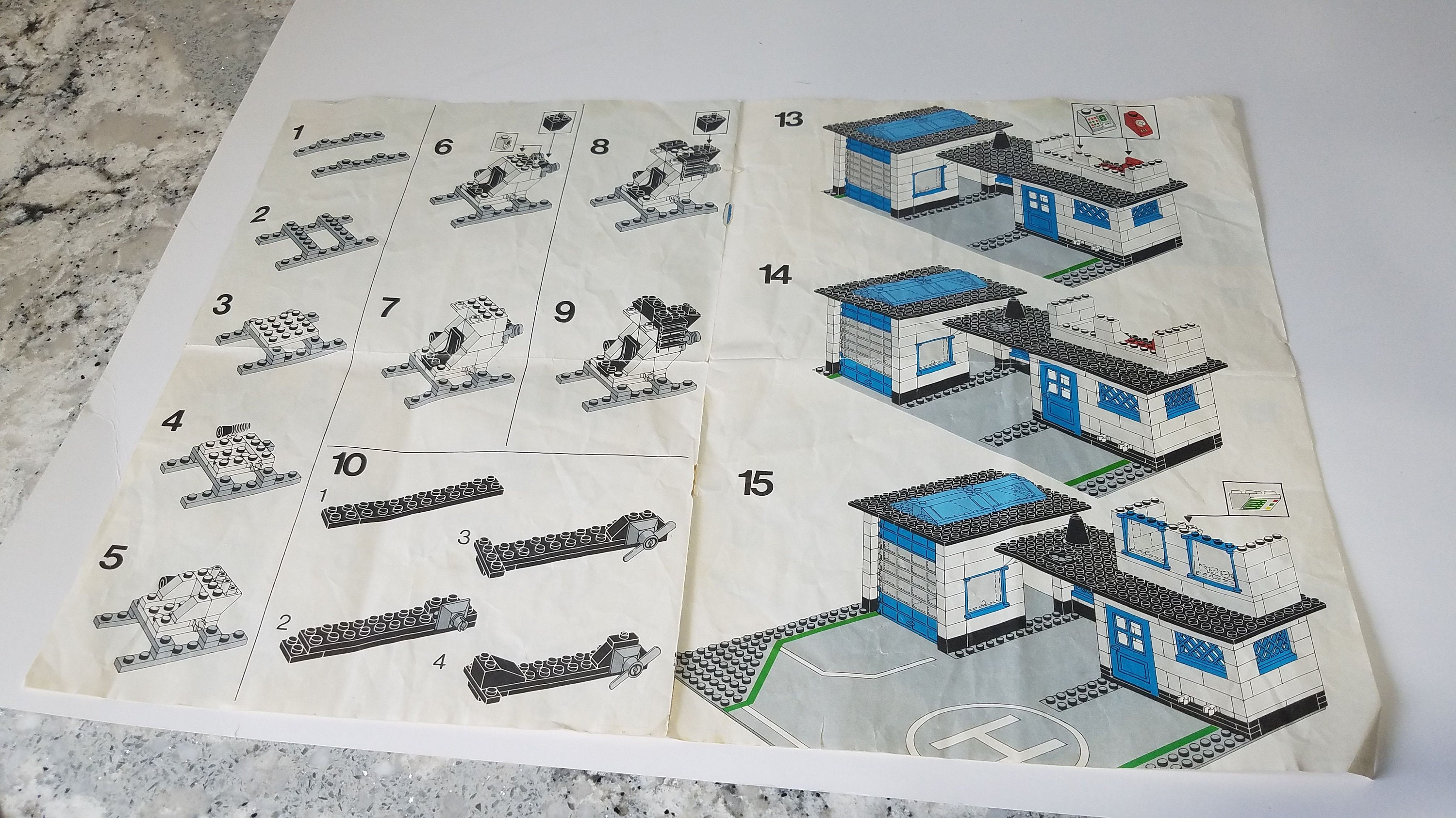 COMPLETE LEGO Set 6384 Police Station 4 Mini Figures Classic Town 1983 Partial Paper Building Instructions Baseplate Helicopter Pad Etsy