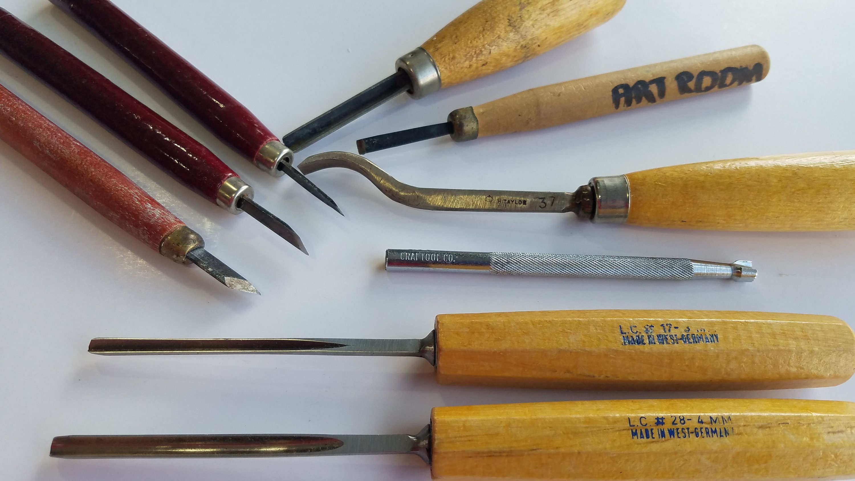Wood Carving Tools / Millers Falls / H Taylor / LC West Germany