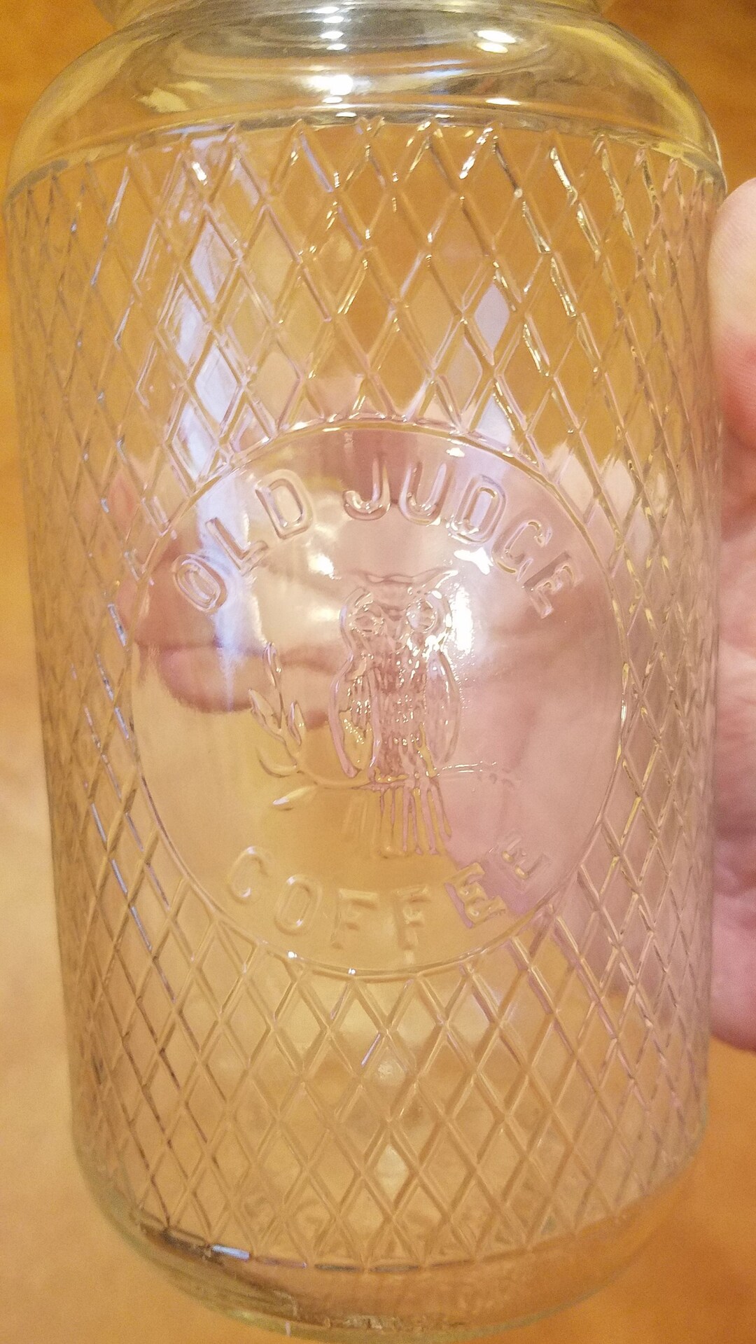 Vintage Old Judge Coffee Glass Jar Atlas Boyd Lid Owl Etsy