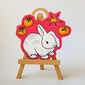 Big Bunny Vinyl Sticker | Cute Bunny Laptop Sticker | Planner & Journal Bunny Sticker | Summer Gardening Sticker | Pink Bunny Sticker