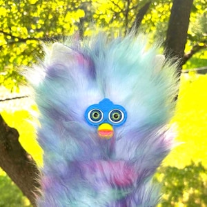 Long Furby - 2 Feet long, tie dye rainbow fur with ears