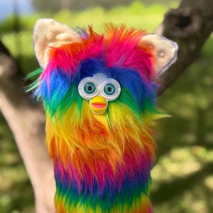 Long Furby - 2 Feet long, multi-colored long furby with ears, mildly cursed, but in a good way