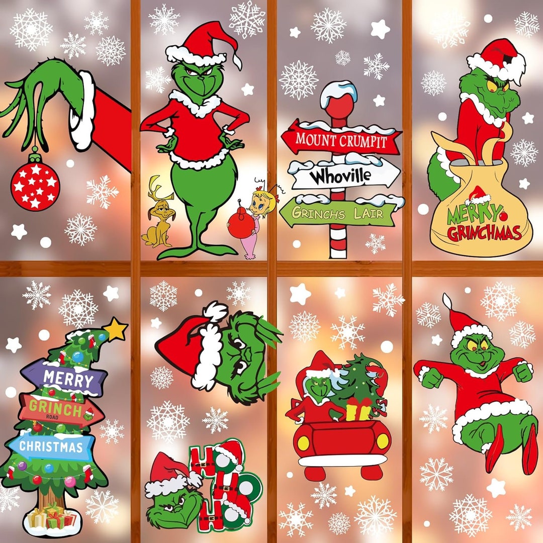 Magical Christmas Window Clings Festive Double Sided Etsy