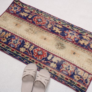 Turkish Rug, Patchwork Rug, Vintage Rug, Small Rugs, Antique Rugs, Rugs For Entry, 1.8x3.2 ft Beige Rug, Door Mat Rugs, Gift For Her,  625