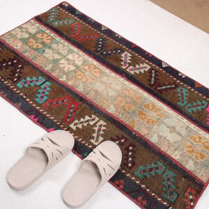 Small Rugs, Vintage Rug, Turkish Rug, Patchwork Rug, Anatolian Rug, Rugs For Bathroom, 1.9x3.2 ft Brown Rug, Wool Rugs, Gift For Her,  349