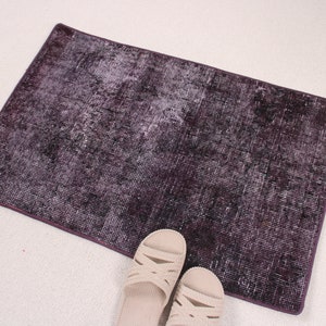Vintage Rug, Small Rugs, Turkish Rug, Antique Rugs, Rugs For Entry, 1.7x2.6 ft Purple Rug, Overdyed Rug, Bathroom Rug, Gift For Her,  1005