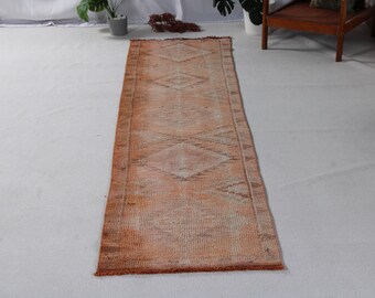 Herki Rug Runner Vintage Turkish Antique Rugs for Hallway 2.9x9.7