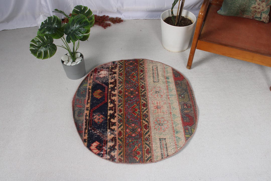 ＊ヴィンテージラグ トルコラグ ラウンドラグ Vintage rug 03＊ ヴィンテージラグ トルコラグ ラウンドラグ Vintage rug 03＊ ラウンド