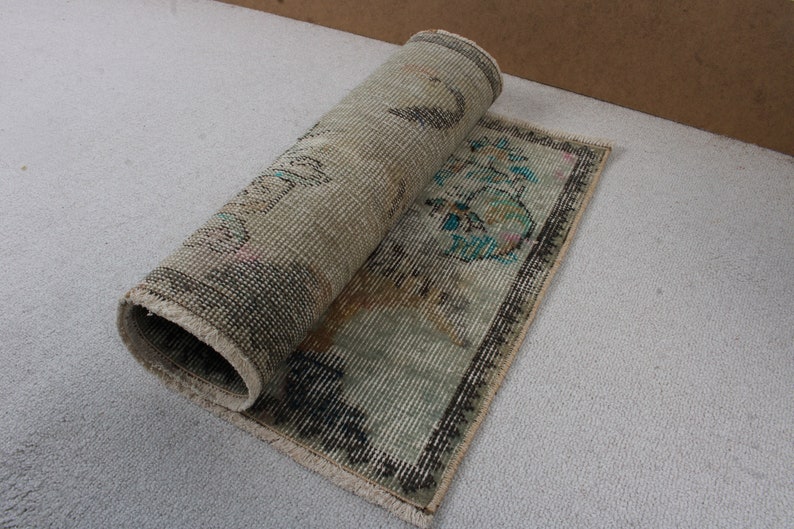 Small Rug, Turkish Rug, Vintage Rug, Antique Rug, Rugs for Bedroom, 1.7x2.5 Ft Gray Rug