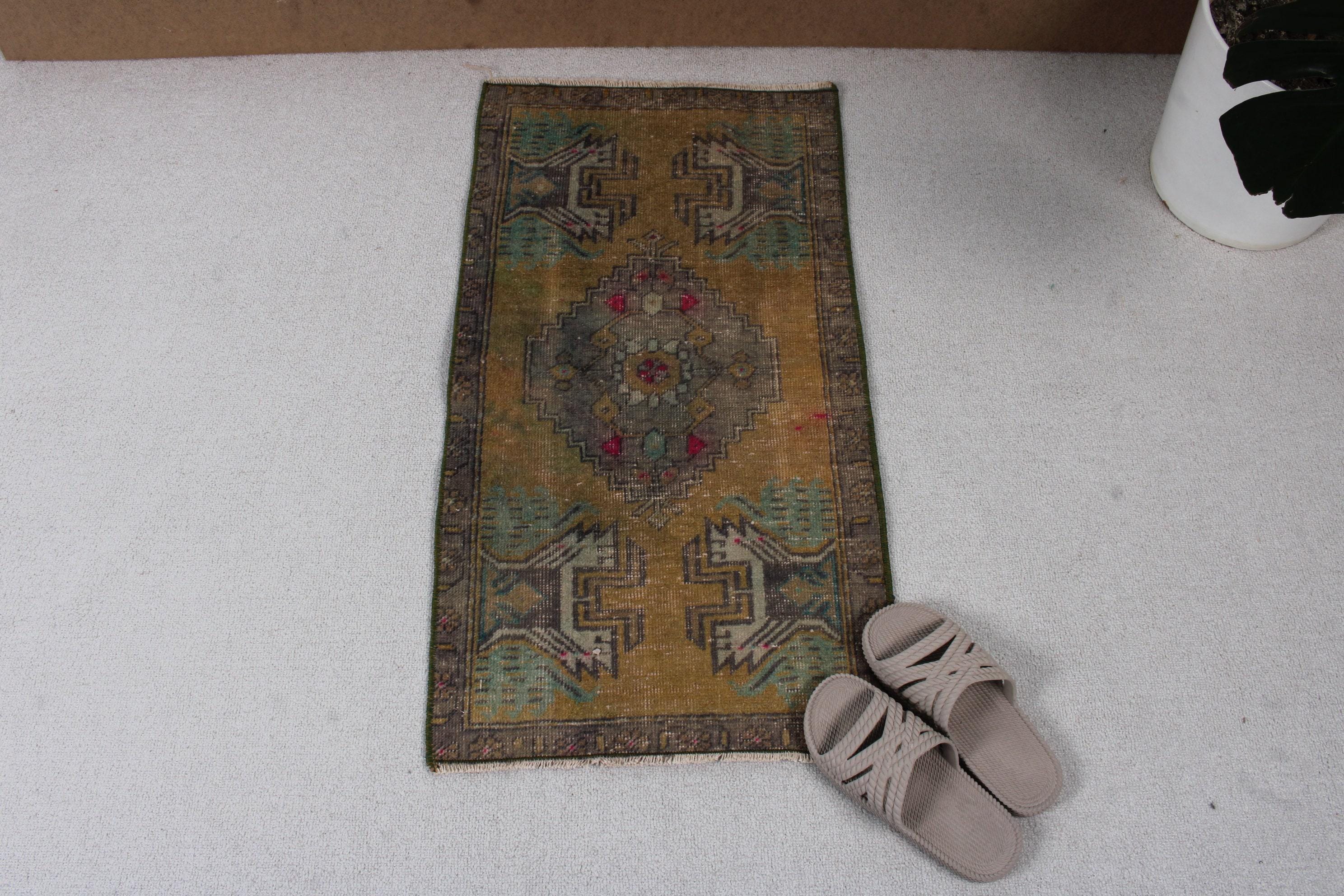 Vintage türkische Teppich, Kleine Teppiche, Handgefertigte Anatolische Teppich, 6 x 90 cm, Boho Decor, Akzent im Eingangsbereich, Gewebter Wollteppich, Ethnische Muster