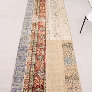 Turkish Rug, 3x9 Runner Rugs, Vintage Rug, Patchwork Rug, Antique Wool Rugs, Rugs For Corridor, 2.8x9.4 ft Beige Rug, Oriental Oushak Rug,