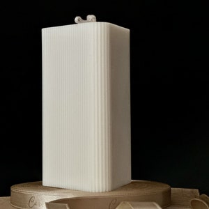 Candela a pilastro a strisce grande, Dekorative Kerze für den Tisch, candela di soia, candele decorative, decorazione del tavolino, arredamento per la casa, idee regalo