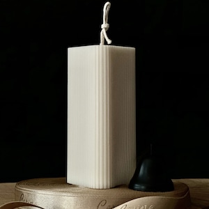 Vela de pilar listrado pequeno, Kerzen, vela de soja, Kerze decorativo für den Tisch, velas decorativas, decoração de mesa, decoração de casa, ideias para presentes