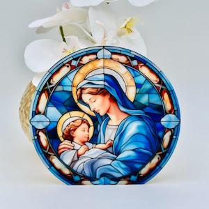 Kerze der Jungfrau Maria, Maria mit dem Jesuskind, katholische Geschenke, Gebetskerze, Bibelkerze, christliche Kerzen, Kerzen für Christen