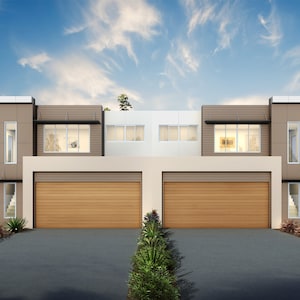 Modern Duplex Design - Dimensioned floor plan & external elevation drawings. 17.81m wide x 11.6m deep