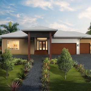 4 Schlafzimmer traditionelles Haus-Design - Nur bemaßte Grundriss- & Außenansichts-Zeichnungen. 22,00m breit x 35,01m tief