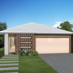 4 bedroom traditional House Design - Dimensioned floor plan & external elevation drawings only. 9.30m wide x 25.00m deep