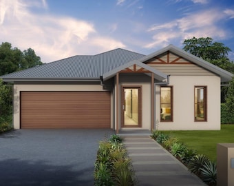 3 Bedroom House Plan: Traditional Home Design (Dimensioned Drawings)