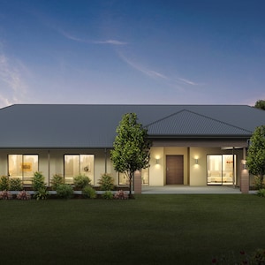 4 bedroom traditional House Design - Dimensioned floor plan & external elevation drawings only. 28.94m wide x 16.85m deep