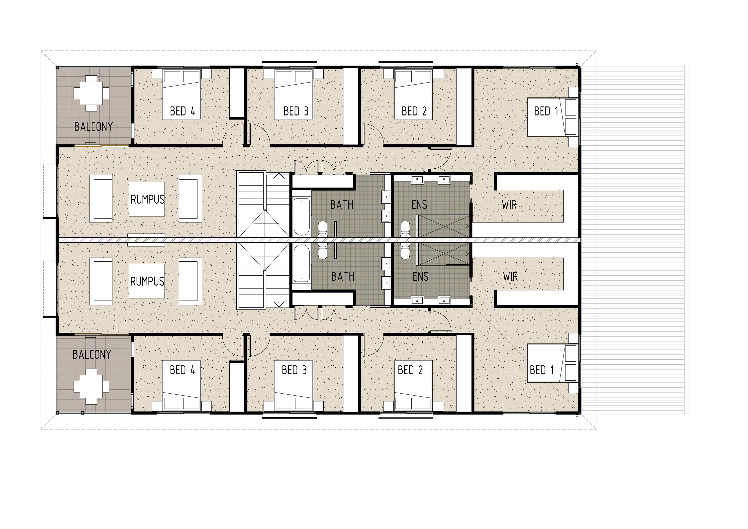 Modern Duplex Design - Dimensioned Floor Plan & External Elevation ...