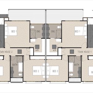 Modern Duplex Design - Dimensioned Floor Plan & External Elevation ...